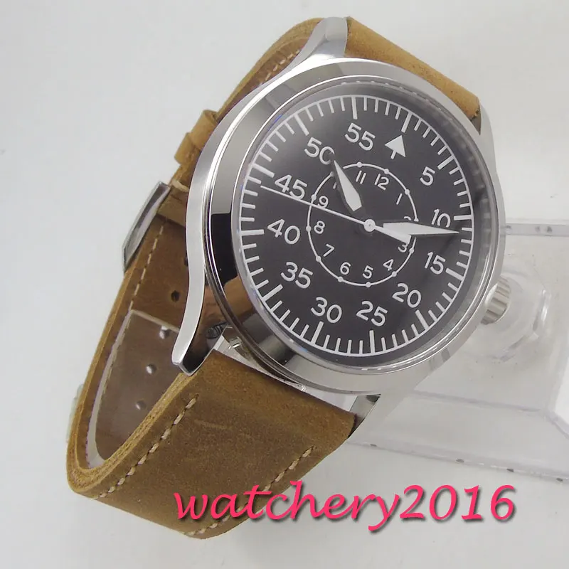 

42mm sterile black dial luminous sapphire glass Mechanical automatic mens watch
