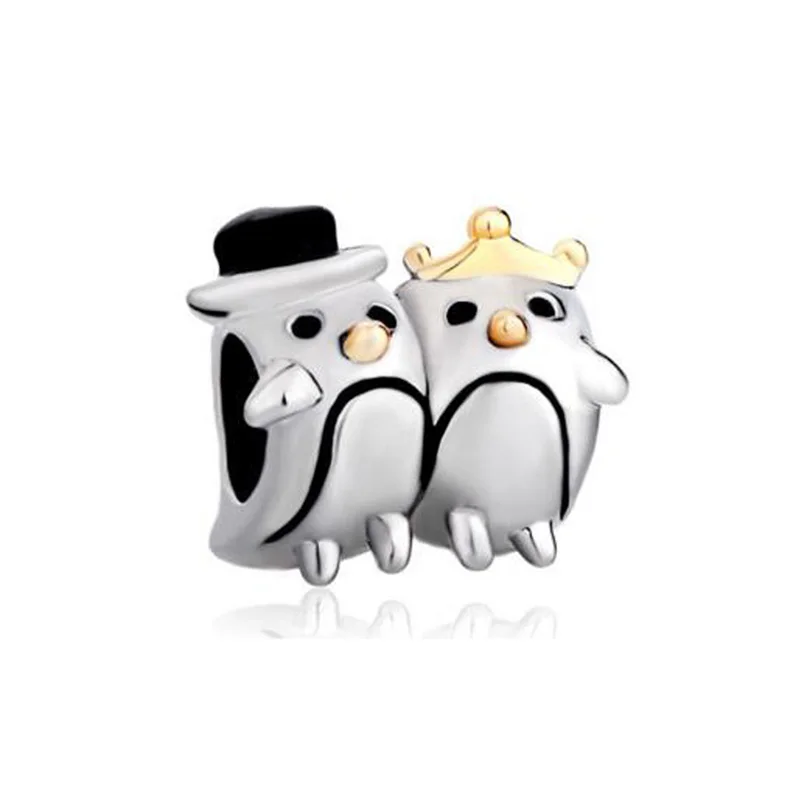 Бесплатная доставка Очаровательная подвеска в виде пингвина пара сердечек