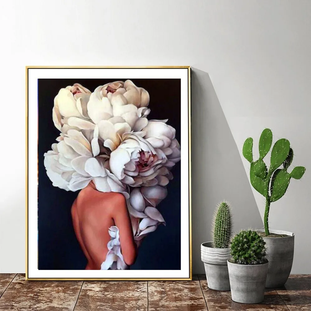 Алмазная 5D картина полностью круглая вышивка с цветами домашняя распродажа