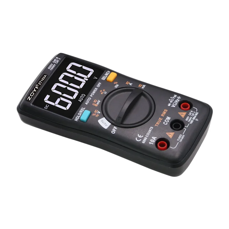 ZOYI Digital ZT101/ZT102/ZT102A мультиметр 6000 отсчетов подсветка AC DC Амперметр Вольтметр Ом портативный измеритель напряжения