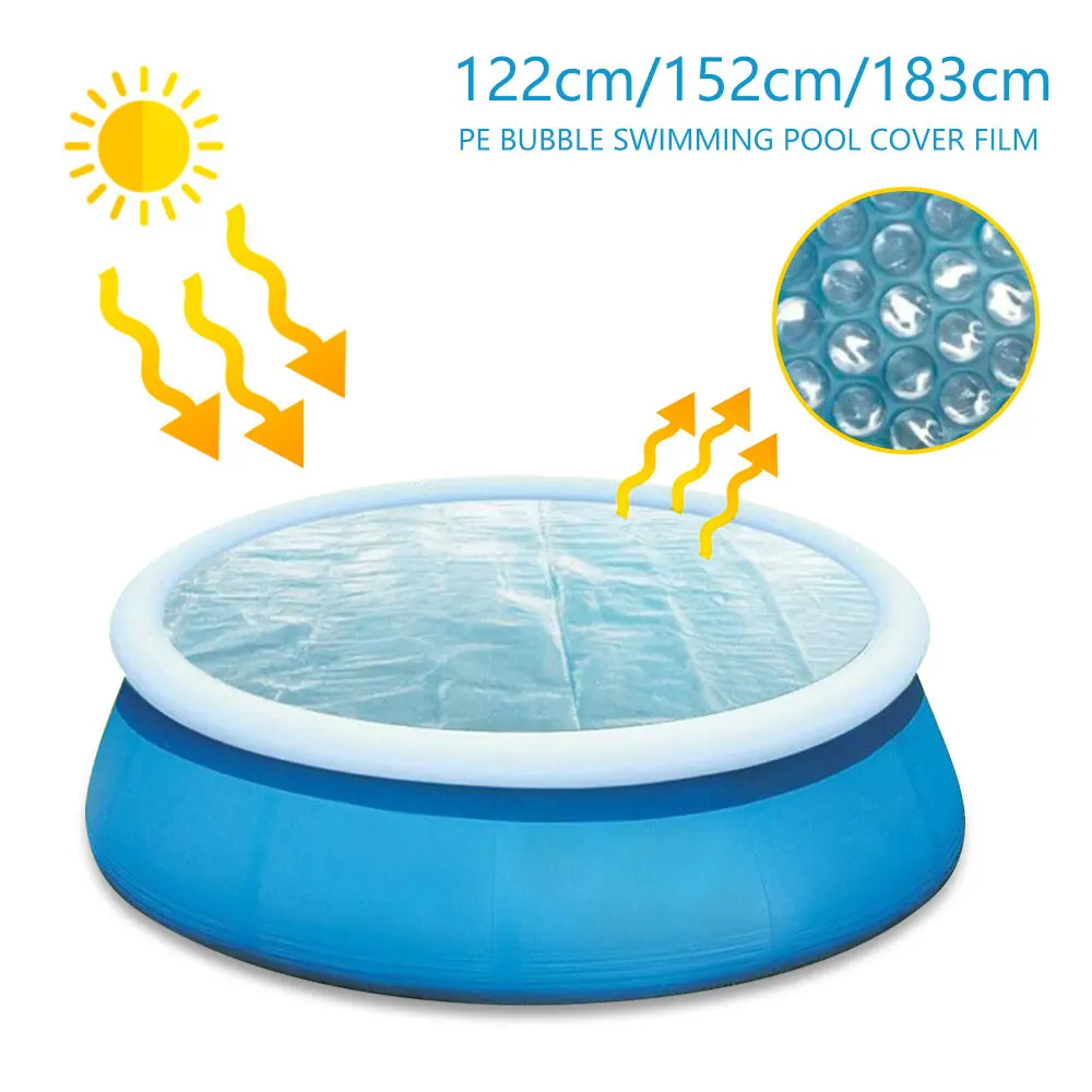 

Pool Cover Round Solar Swimming Pool Tub Cover Waterproof Dust Cover Mat Swimming Pool Accessories for 122/152/183cm Swim Pool