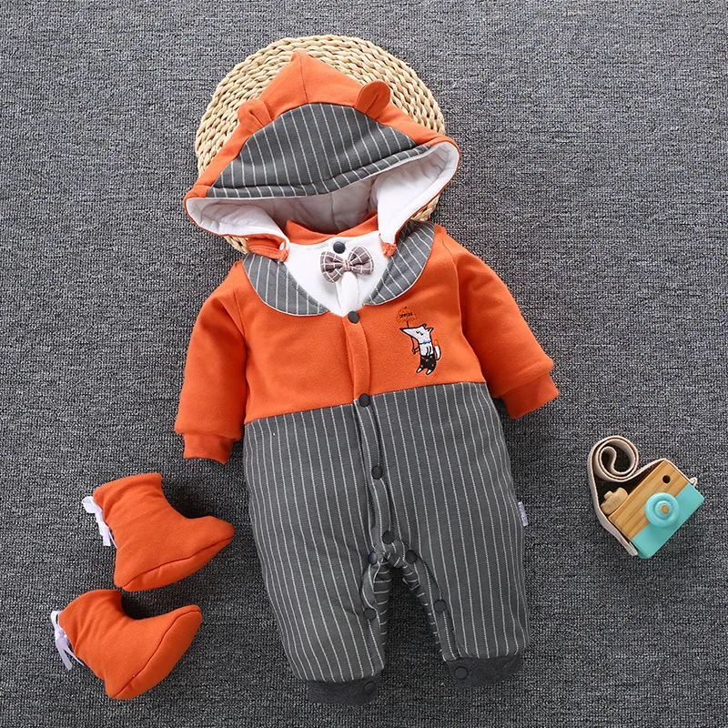 2019 Зимние Детские Ползунки для новорожденных Одежда младенцев комбинезон