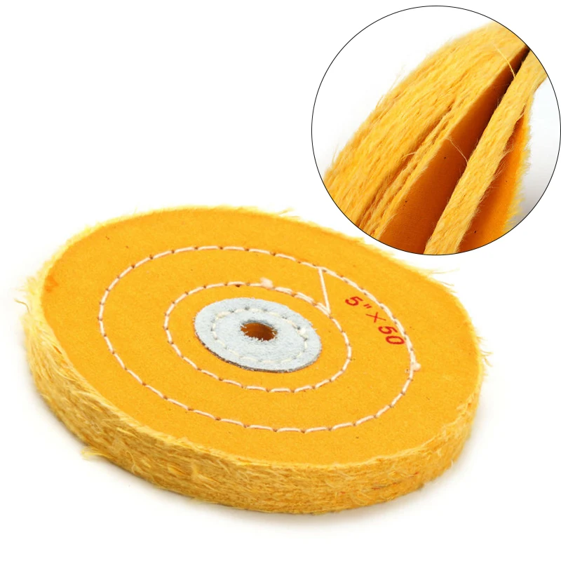

5" 50PLY Polishing Wheel Chemkote Buff Cloth Backer Pads Cleaning Drill Adapter