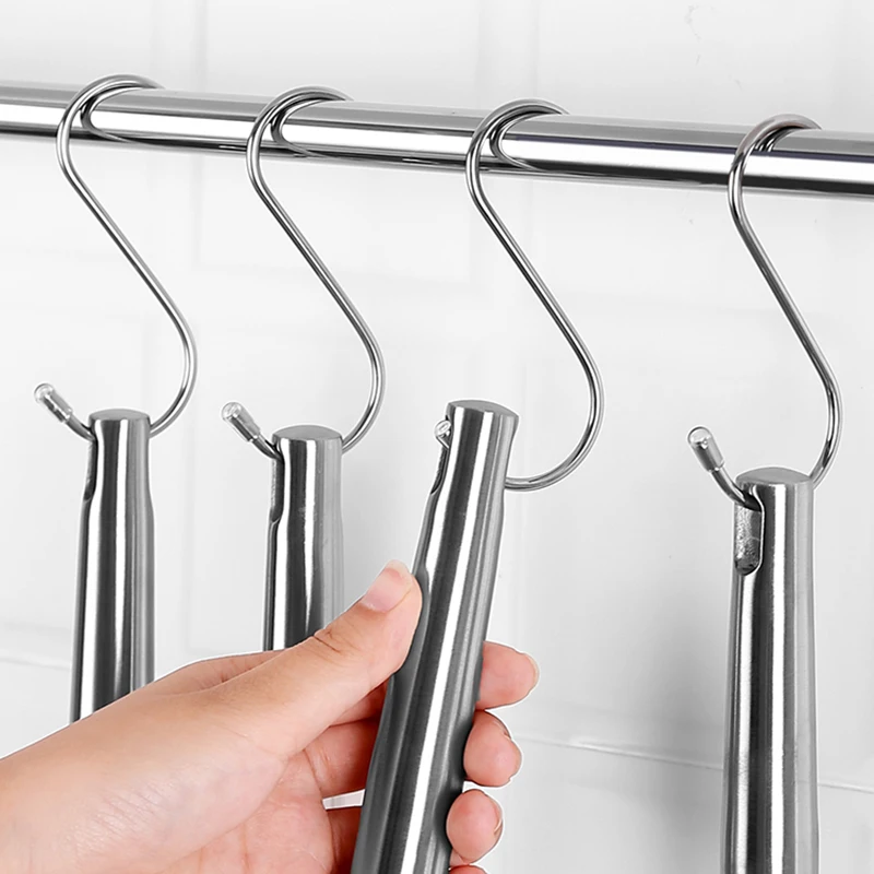 10PCS 304 Stainless steel Practical Hooks S Shape Kitchen Railing S Hanger Hook For Hanging Clothes Handbag Radiator Rail Hook