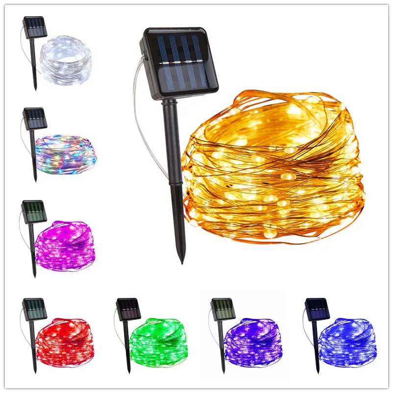 

LED Outdoor Solar String Lights Fairy Holiday Christmas Party Garland Solar Garden Waterproof Light Christmas Lights Outdoor
