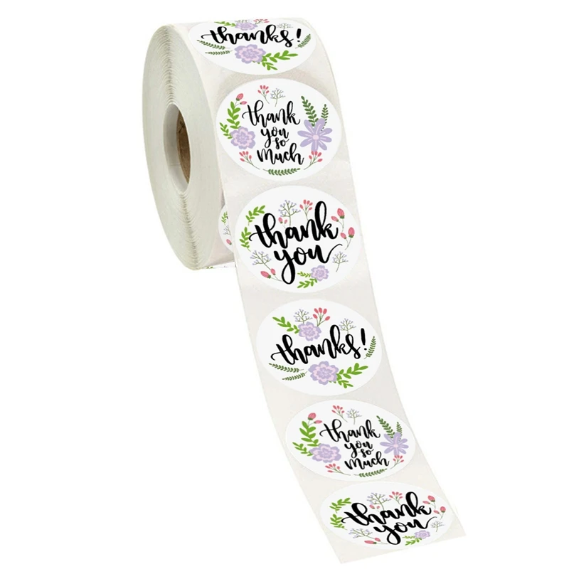 

500pcs/roll Thank You Stickers for Seal Labels 38MMGift Packaging Stickers Birthday Party Offer Stationery Sticker