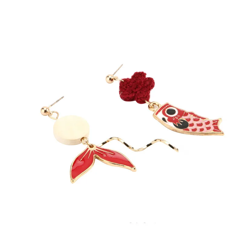 DoreenBeads горячие новые модные серьги гвоздики в японском стиле рыбий хвост кулон