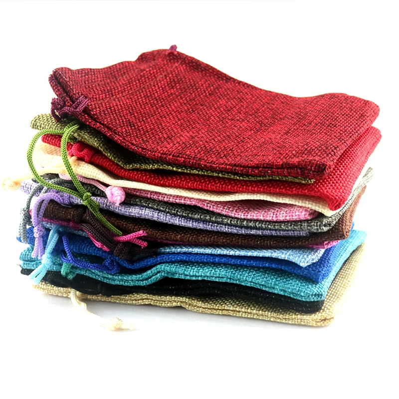 Мешочек на шнурке из натурального джута 7x9 см 200 шт. | Украшения и аксессуары