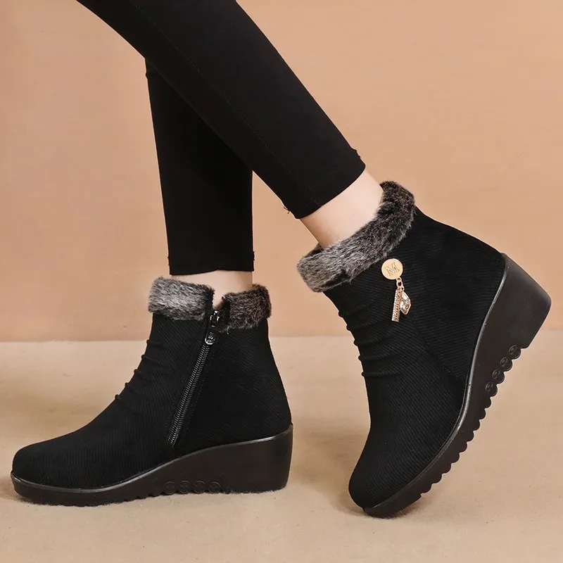 

Winter ankle boots women shoes 2022 new fashion non-slip warm plush zipper Casual shoes woman snow black boots Dropshipping