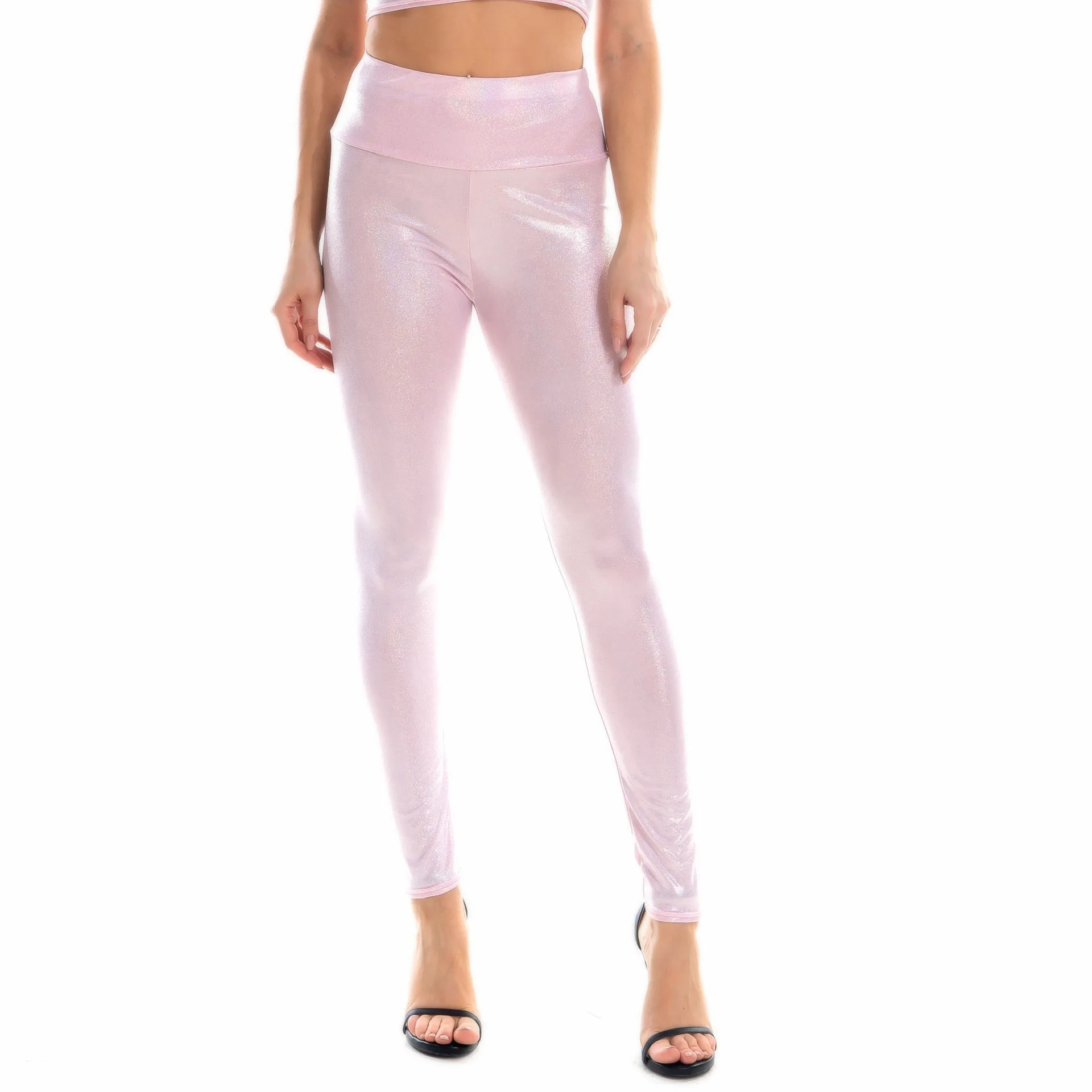 

Women Hot Stamped Sexy Shiny Metallic Summer New Fashion High Waist Hip Full Length Leggings
