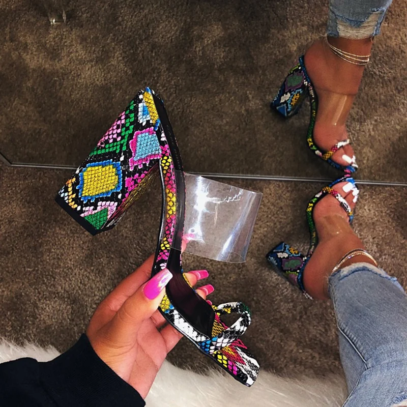 Женские шлепанцы на высоком каблуке 8 5 см прозрачный тапочек персиковый цвет