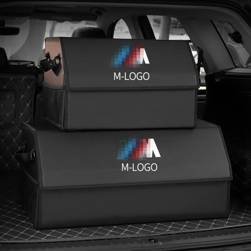 

Car Storage Bag PU Leather Trunk Organizer Box Storage Bag Folding Folding Car Trunk Stowing Tidying For BMW