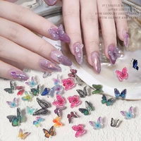 10pcs mixed random 3d butterfly nail art decorations charm nails nail supplie diy japanese manicure accessories new sticker