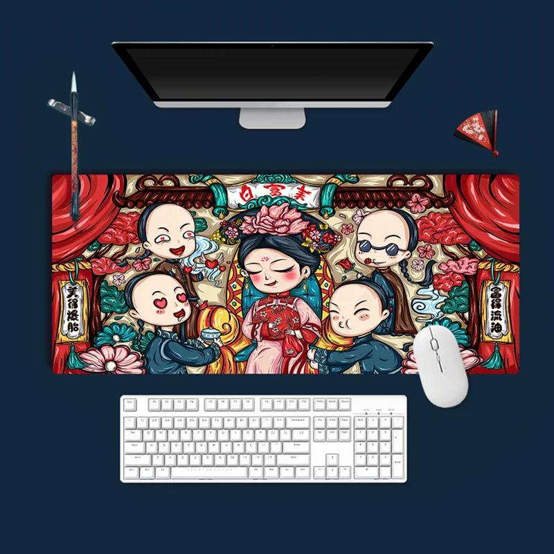 

Large Chinese style mouse mats thick and comfortable mouse pad Pc gamer keyboard gaming pad office study desk mat