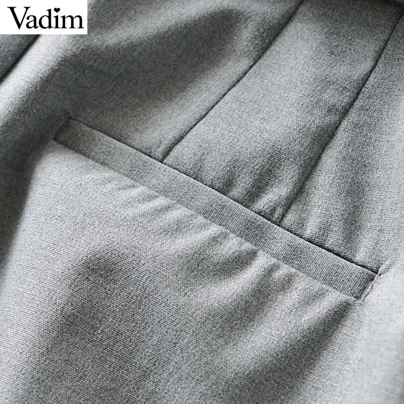Женские однотонные длинные брюки Vadim Ретро стиль на молнии с карманами поясом