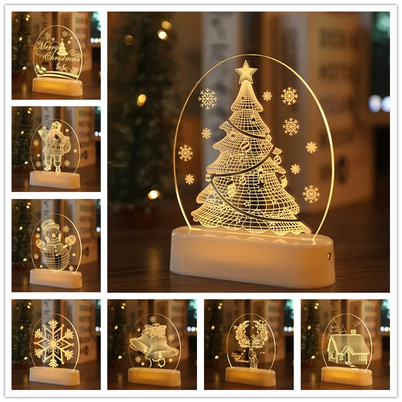 

Christmas Decorations 2021 LED Night Light Christmas Ornaments New Year 2022 New Year's Eve Decorations Noel Natal Navidad Kerst