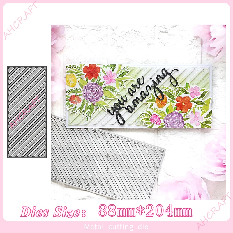 

2# frame Diagonal stripes Metal Cutting Dies for diy Scrapbooking Photo Album Decorative Embossing PaperCard Crafts Die 2020