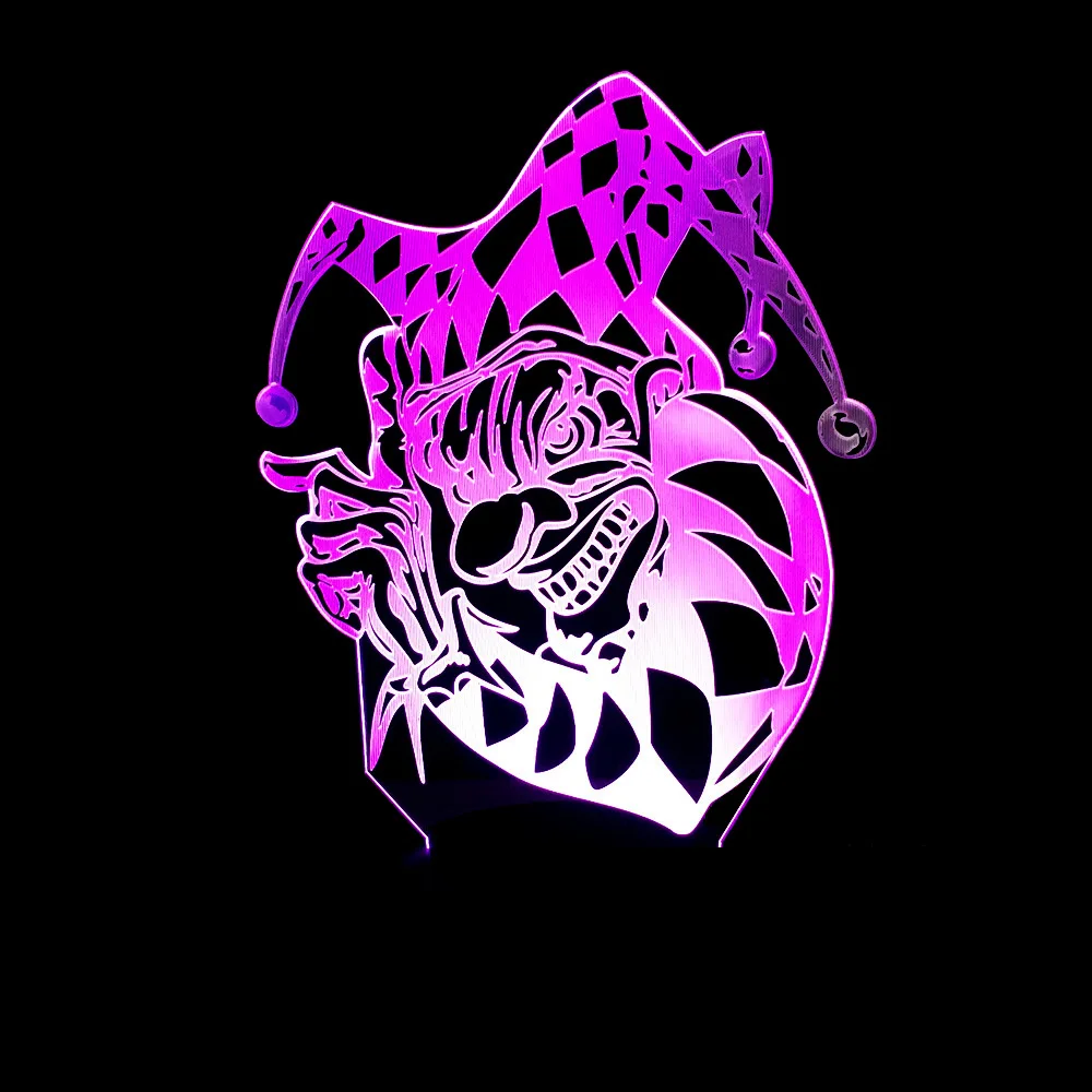 

Взрывобезопасный новый креативный неоновый клоун на Хэллоуин милый декоративный Стайлинг 3D светодиодный домашний праздник настроение нео...