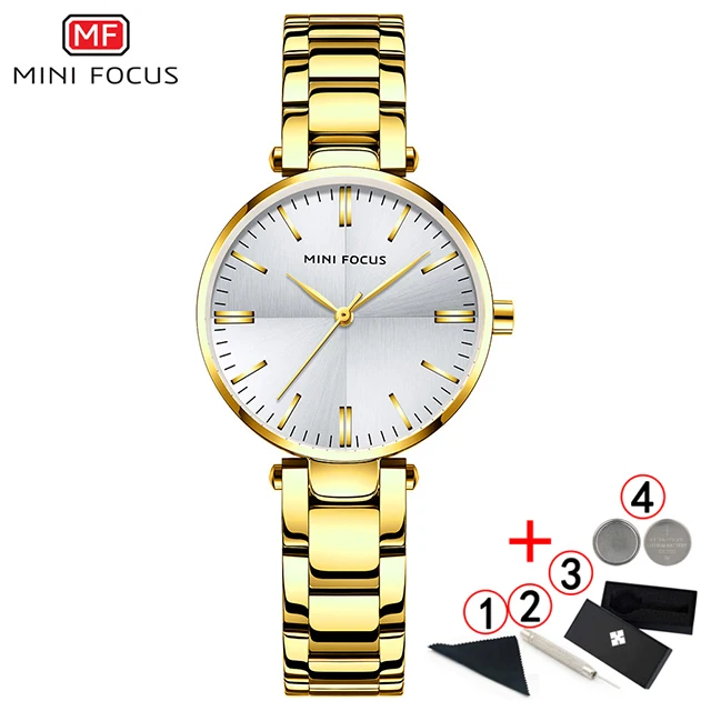 gold-add-box Minifocus женские часы известных люксовых брендов модные ультратонкие часы женские из нержавеющей стали женские наручные часы для женщин - Цвет: gold-add-box