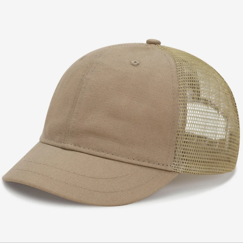 Бейсболка для мужчин и женщин дышащая однотонная Кепка с сеткой короткими полями