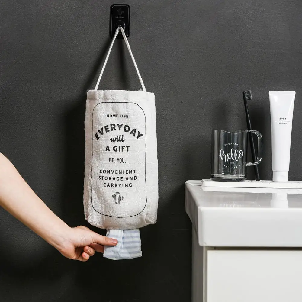 Мусора подвесная сумка для хранения двойной портативный настенный мусора шкаф