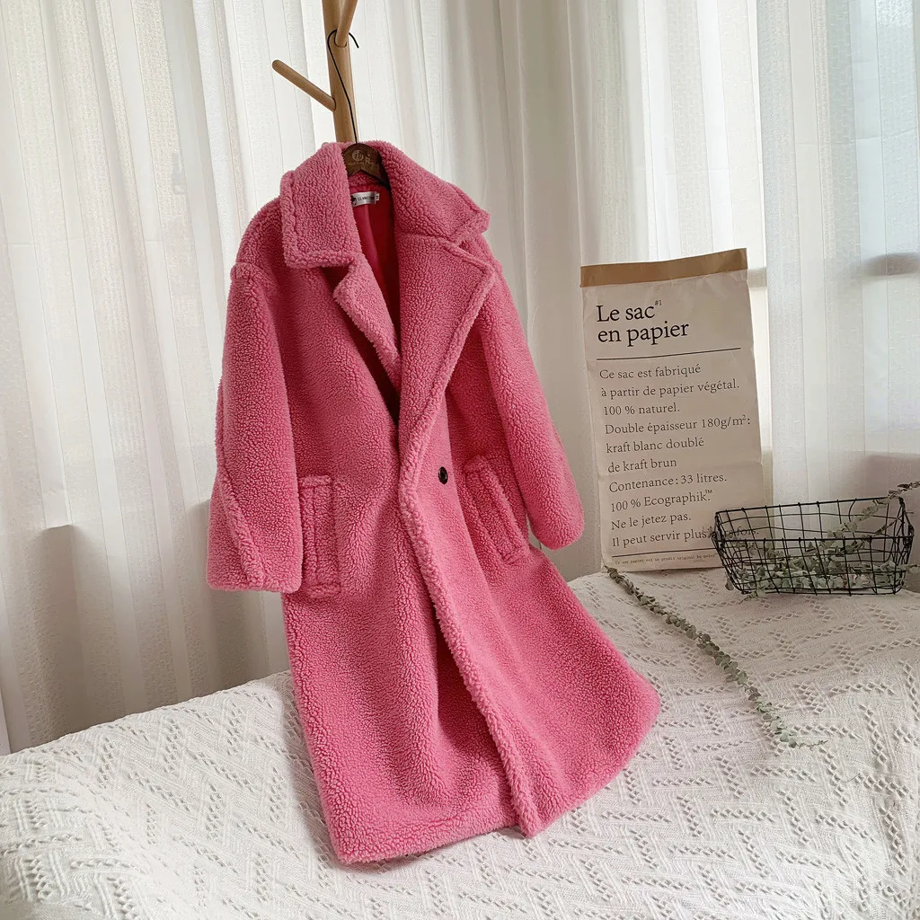 Hot Pink Зимнее пальто Тедди женские шубы из искусственного меха Тедди куртка Медвежонок Толстая Теплая Флисовая Куртка пушистые куртки плюс размер пальто# J30 - Цвет: Hot Pink