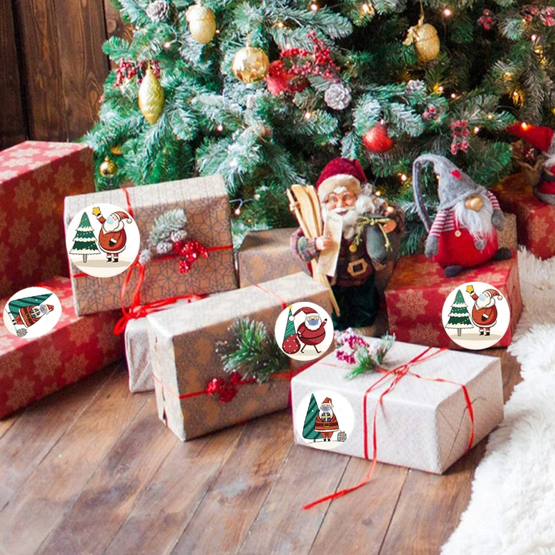 

500pcs/roll Multicolor Merry Christmas Stickers Scrapbooking Seal Labels