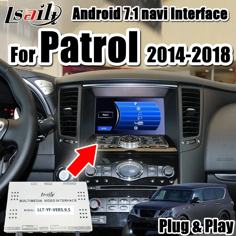 Plug& Play Android 7,1 навигационный интеграционный интерфейс коробка для Patrol Nissan 2013- год поддержка ручка управления по Lsailt