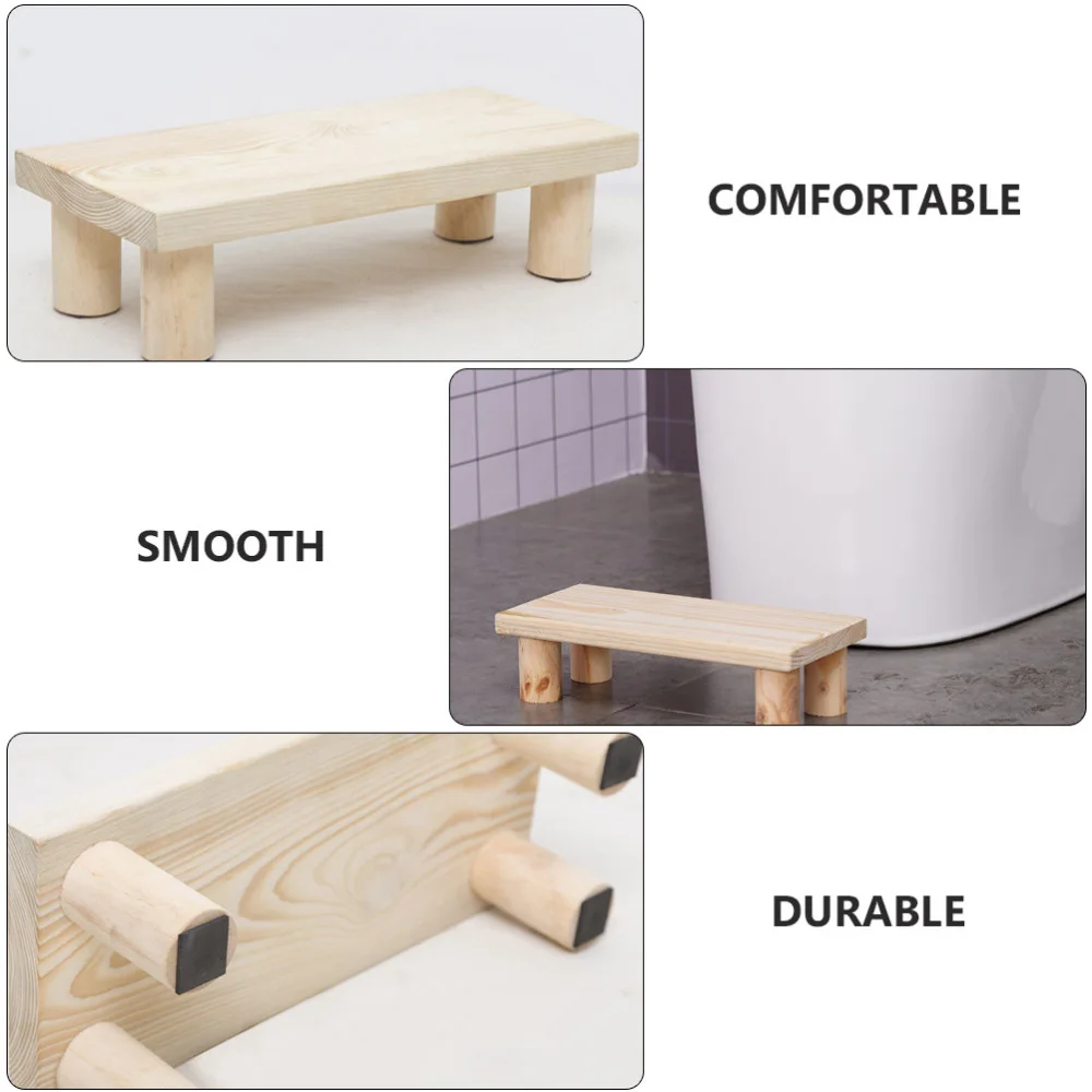 

1pc Wood Footstool Household Kid Stool Living Room Stool Furniture (Wood Color)