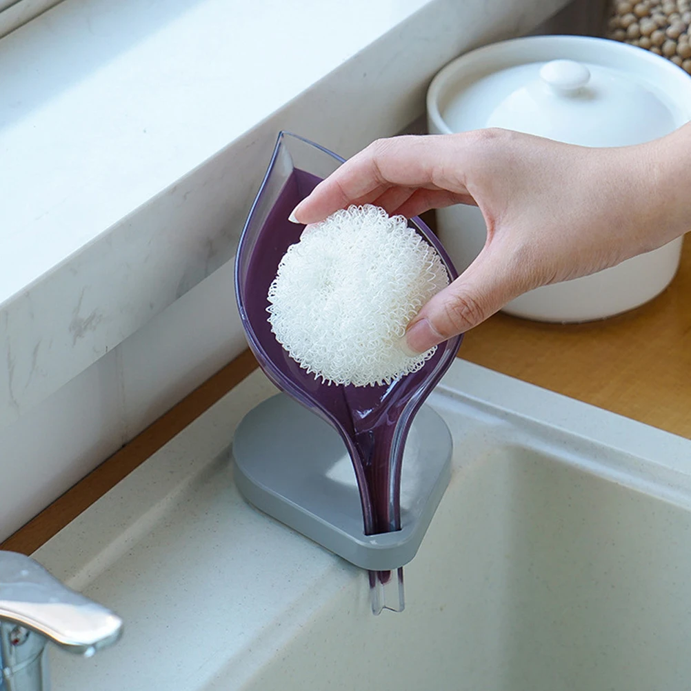 

Leaf-shaped Soap Dish Creative Soap Box with Suction Base Plastic Soap Holder