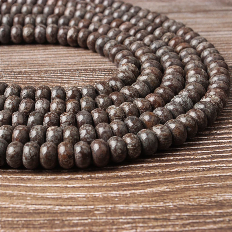 

Lanli Fashion jewelry natural gemstone interval Gray snowflake stone loose beads 4x6/5x8mm DIY bracelet necklace and accessories