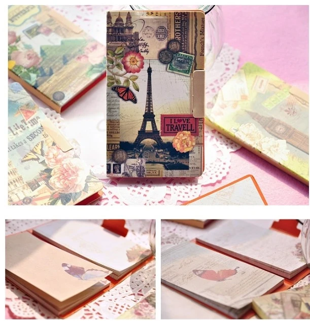 1 шт. Винтаж пейзаж чехлы с картинами блокнот для заметок на клейкой основе