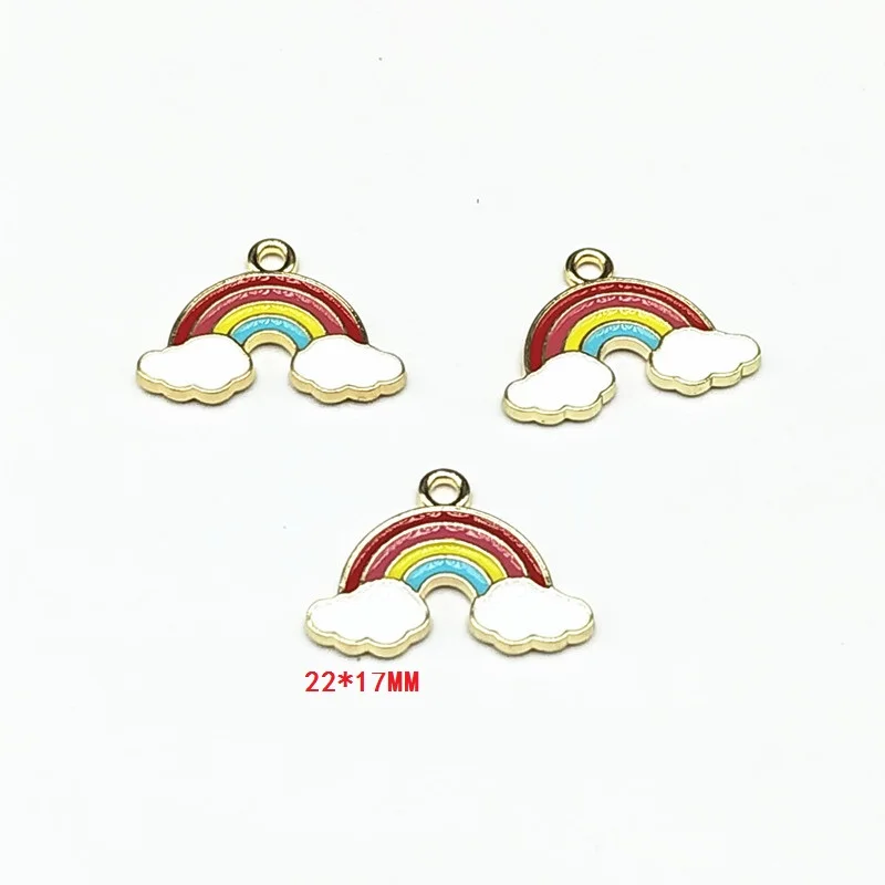 5 шт./упак. подвески для сережек с эмалью радужных облаков сделай сам поиск