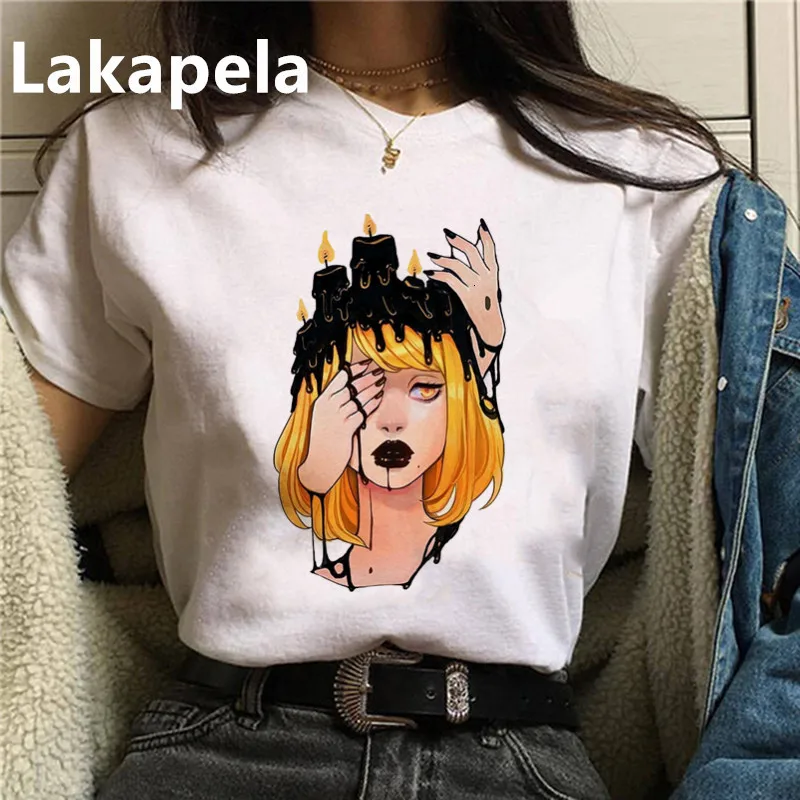 

Модная одежда женская новая футболка с рисунком масляной живописи Harajuku с коротким рукавом забавная футболка Ulzzang художественная литератур...