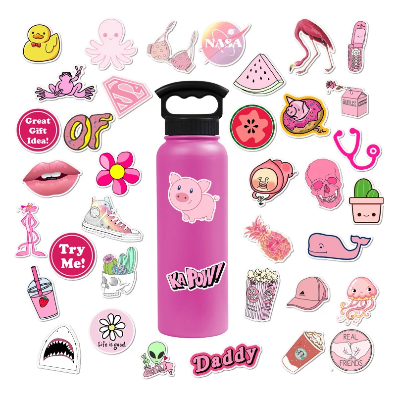 50 девочек Kawaii розовый Vsco девушка забавные водостойкие наклейки из ПВХ игрушка