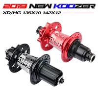 koozer xm490 hubs 4 bearings mtb mountain bike hub qr 10015 12142mm thru 32 holes disc brake bike hub 28 32 36 holes