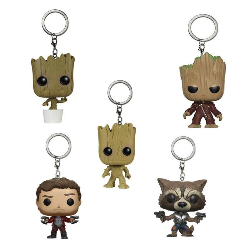 Стражи Галактики Rocket Star Lord Groot брелок виниловые Фигурки Коллекционная модель