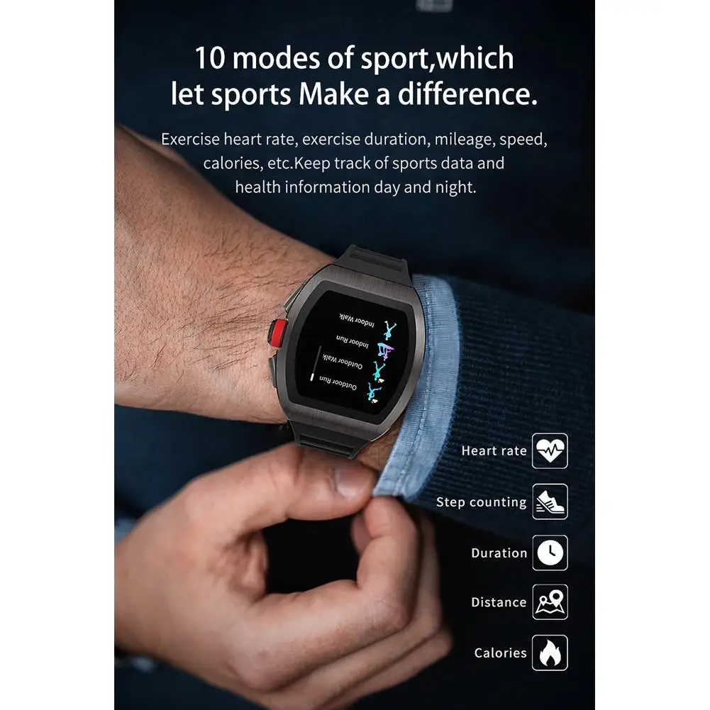 

Business Smart Watch Man Waterproof Smartwatch Heart Rate Blood Presssure Monitor Sports Track Clock