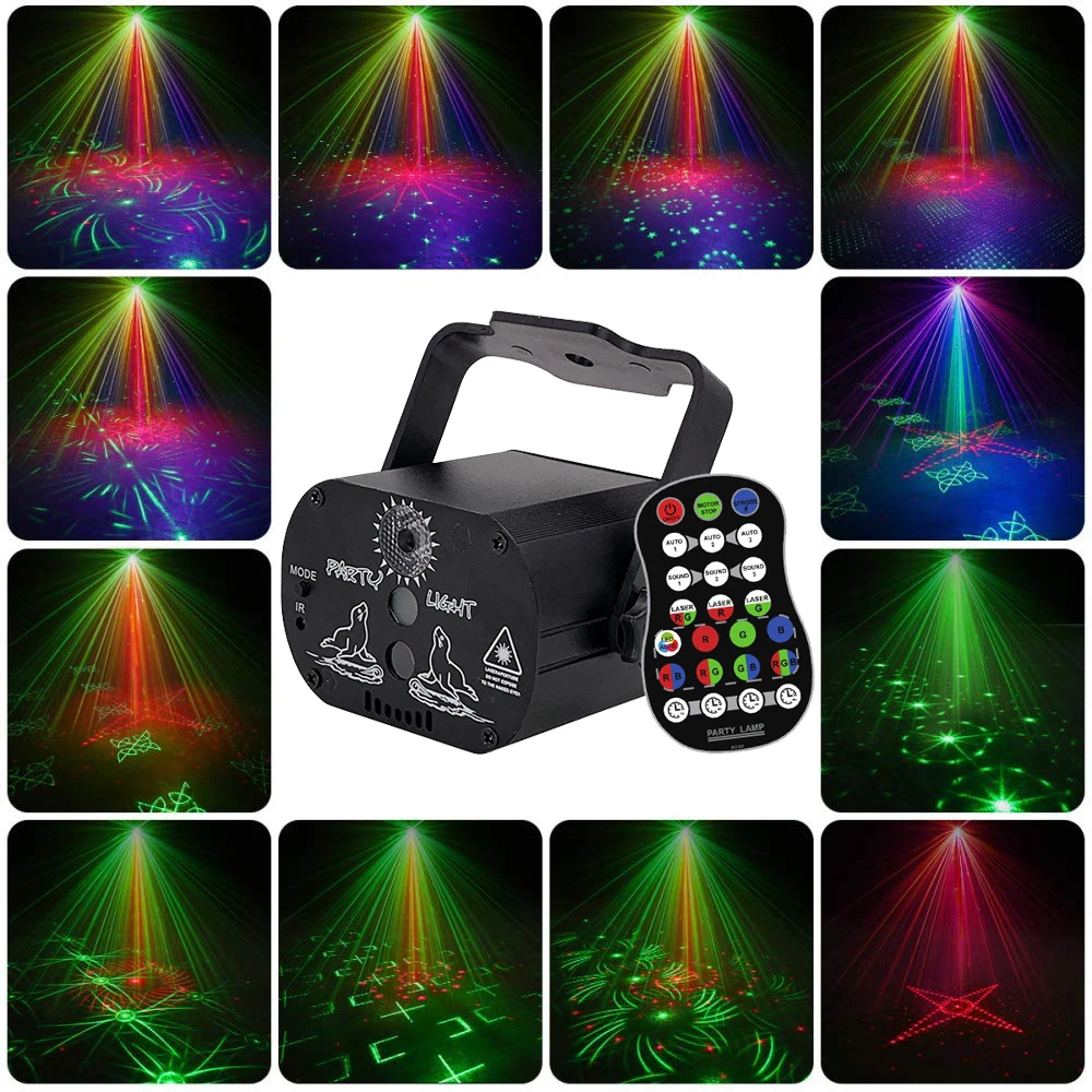 RGB Лазерные Проекционные Огни сценические огни USB зарядка освещение для