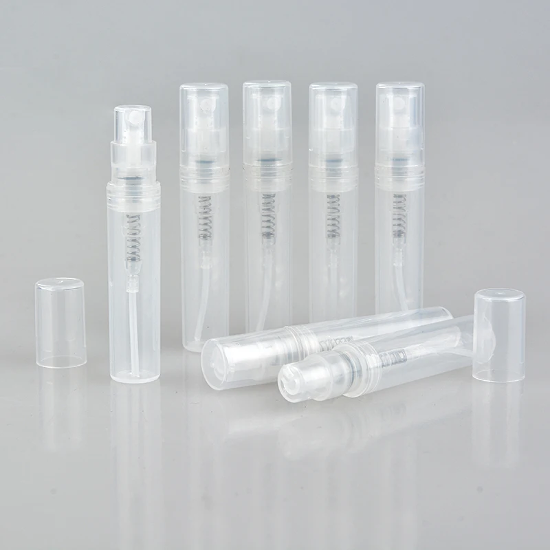 

50pcs/lot 2ml 3ml 5ml Plastic Spray Perfume Bottle Refillable Oil Bottles Atomizer Mini Protable Cosmetics Container