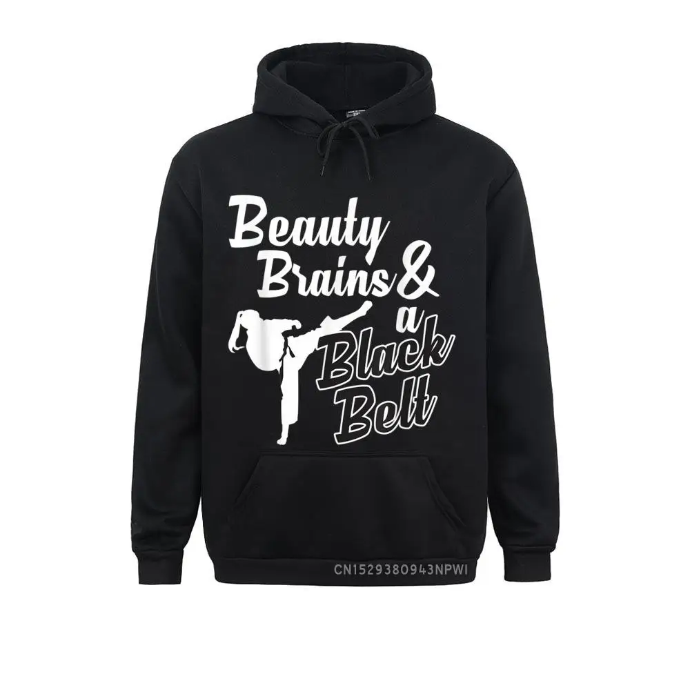 Beauty Brains And A Black Belt Funny Martial Arts Design Pullover Hoodies Cheap 3D Printed Men Sweatshirts Printed On Hoods