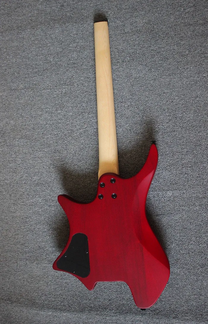 

Weifang Rebon 6 string Headless Electric Guitar with Flamed maple in Red Colour