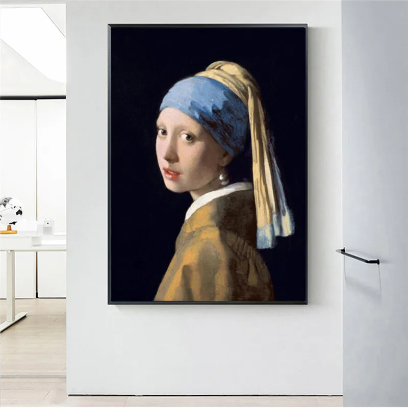 

The Girl with A Pearl Earring Famous Wall Paintings Reproductions By Jan Classical Portrait Art Canvas Prints Home Decor