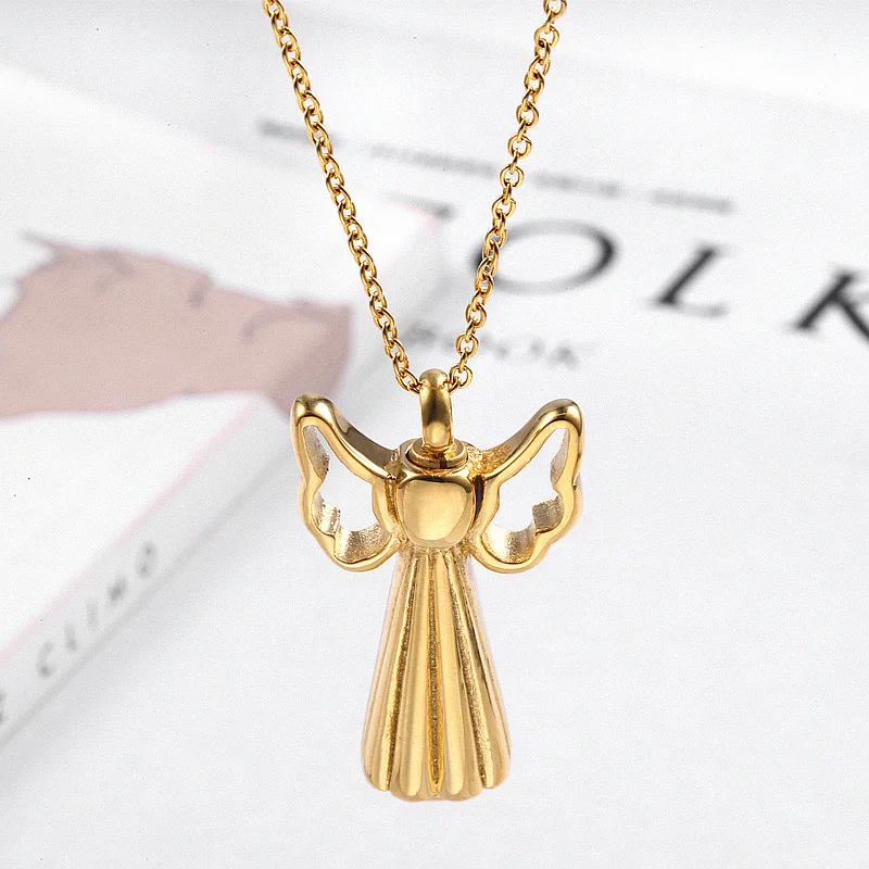 Golden Урна на память для праха, урны для похорон домашних животных, урна, животное, Золотая душа, подвеска, ожерелья из нержавеющей стали для питомца, держатель для кошки, собаки, птицы - Цвет: Golden