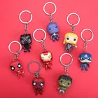 Iron man PVC keychain Action Figure Keychain Spiderman Q Version Metal keyring Pendants kids birthday Christmas gift toys