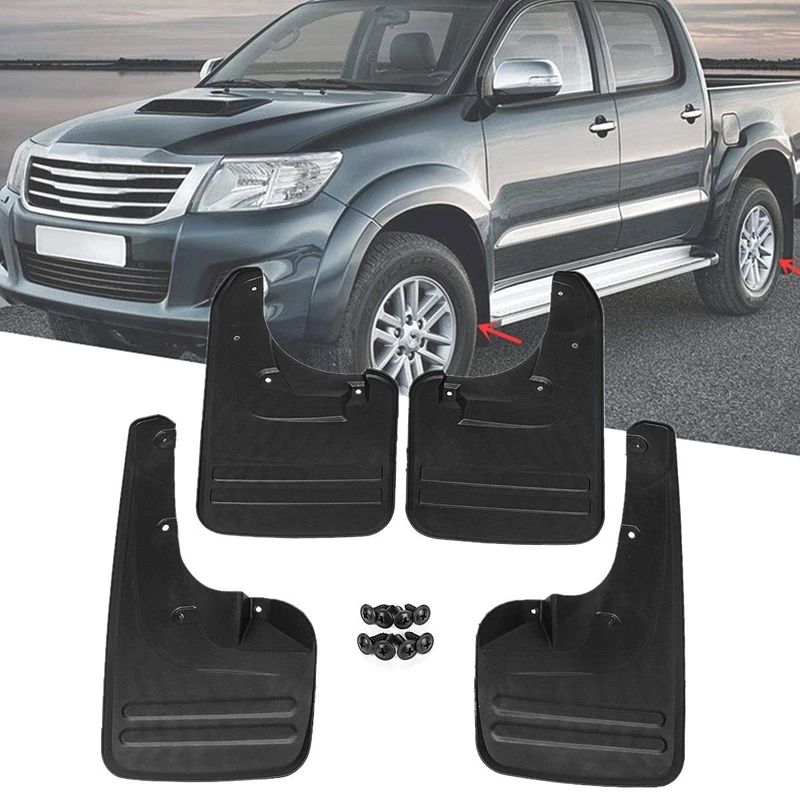 4X передние и задние брызговики Брызговики-крыло для Toyota Hilux Vigo 2005- Пластиковые прямые болты установка наружные части