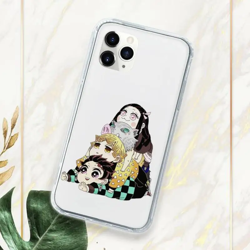 

Kimetsu no Yaiba Phone Case Transparent Clear for iPhone 11 12 mini pro XS MAX 7 8 6 6S Plus X 5S SE 2020 XR