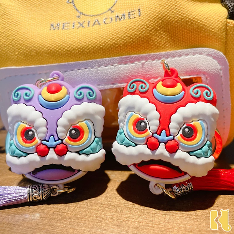 Брелок для ключей с изображением танцевальной головы льва в китайском стиле |