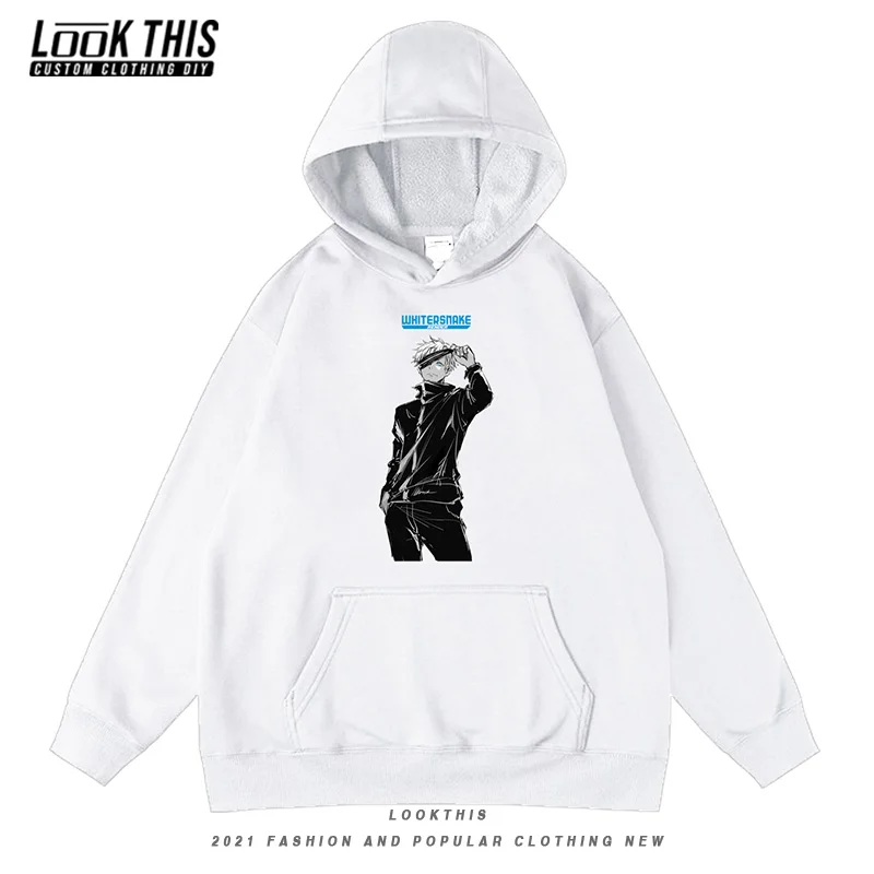 

Gojo Satoru Print Hoodies Jujutsu Kaisen Anime Sweatshirts Hooded 2021 children's clothing girls Boys Hooded Pockets Streetwear