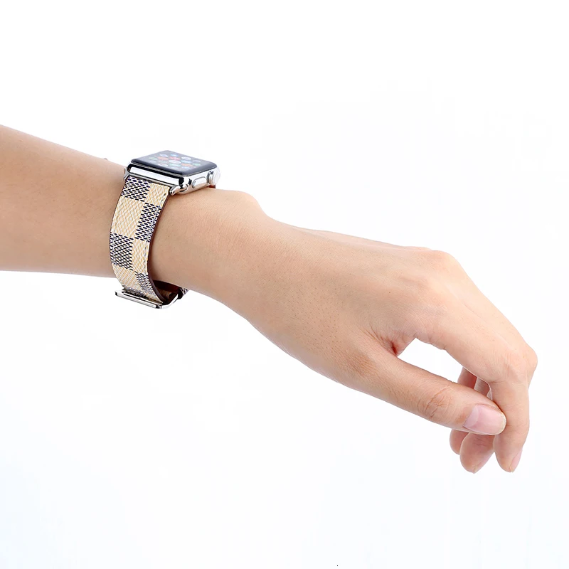 Ремешок из натуральной кожи петлевой для Apple Watch 44 мм 42 мм iwatch 22 мм ремешок для часов 38 мм Женский браслет с разъемом адаптера